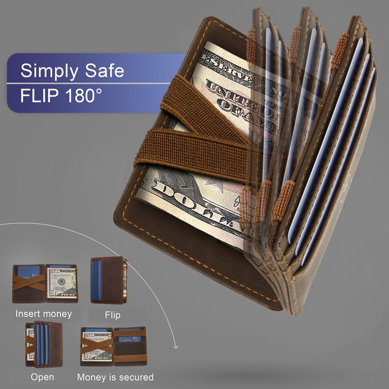 West - Magic Wallet with Coin Compartment + Gift Packaging - RFID Wallet for Men Compact & Small Magic Money Wallet - Extra Strong Money Bands, Magic Wallets for Men - Image 5